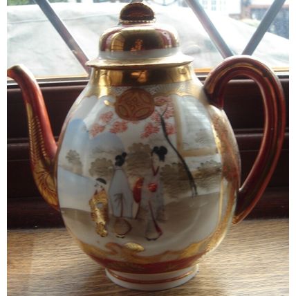 Antique Victorian JAPANESE TEA SET 1800s early 1900s Japan Oriental vintage