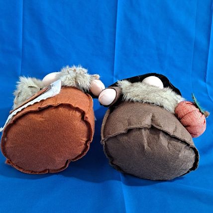Homemade Lot 2 PILGRIM PLUSH GNOMES Bean Bag Thanksgiving Harvest Turkey Holiday