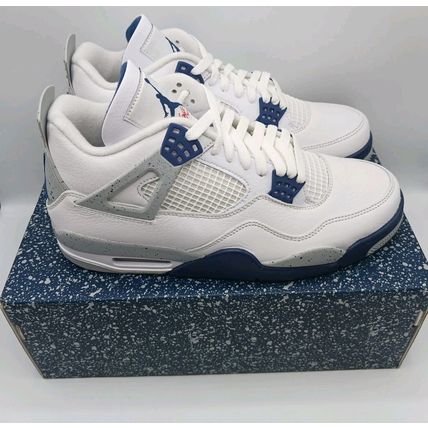 Jordan 4 Retro Men's White Midnight Navy Sneakers DH6927-140