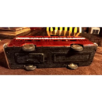 Old Vintage Original friction powered Double Decker Bus MF 185 W/ Box 12" Long