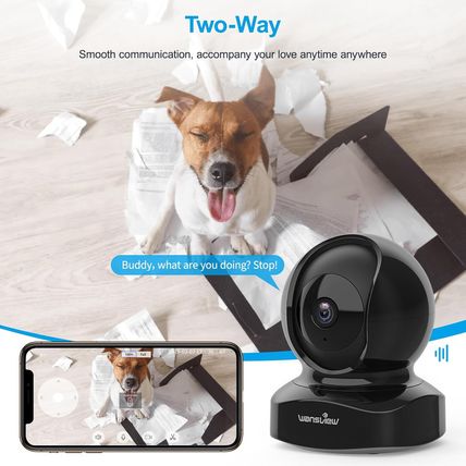 Wansview Security Camera Indoor, 360 Degree Wifi Home Security Cameras for Pet/D
