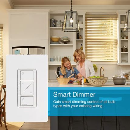 Lutron Caseta Original Smart Dimmer Switch (Lutron Smart Hub Required), for LED