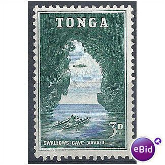 Tonga 1953 SG104 3d Blue & Deep Bluish-Green Mtd Mint.