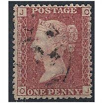 1858 SG43 1d Red Plate 170 Fine Used "OJ".