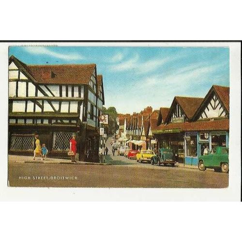 Worcestershire DROITWICH High Street Postcard by Salmon (1-25-08-02)