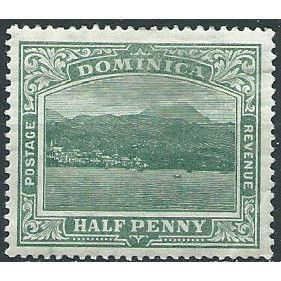 Dominica 1907 SG37 1/2d Green Mounted Mint ... .