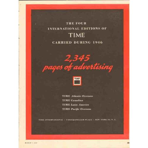 time international 1947 2345 pages of magazine advertising vintage ad