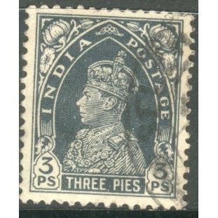 India 1937 - SG 247 - KGV1 3p slate - used 6