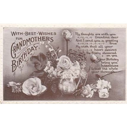 Grandmothers Grandmas Antique Happy Birthday Postcard