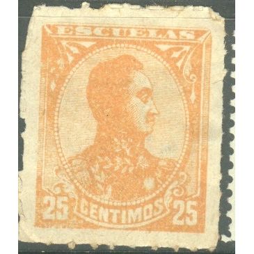 Venezuela 1880 - 25c yellow - Escuelas Issue - Simon Bolivar - used