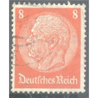 Germany 1934 - 8pf orange red - President Von Hindenburg - used 3