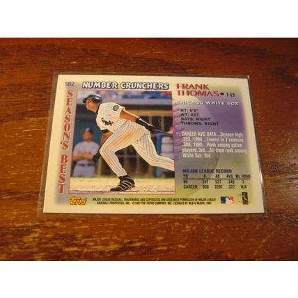 1997 Topps, NUMBER CRUNCHERS, 2-Cards, FRANK THOMAS, White Sox #SB2