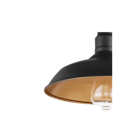 H D Bell Ridge 10 in. 1-Light Black Semi-Flush Mount