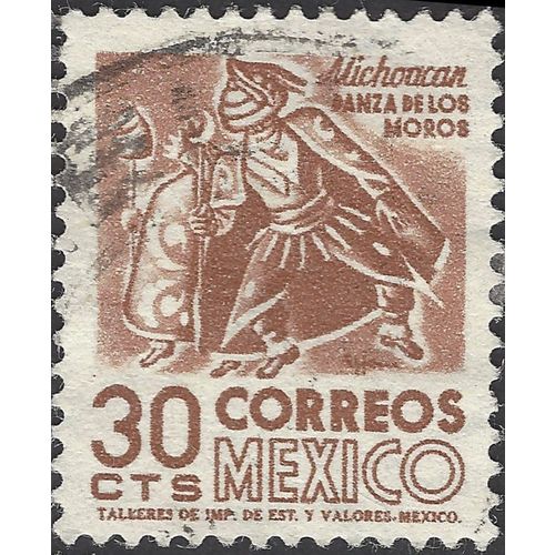 MEXICO, Indian Dancer Michoacan, brown 1950, 30c