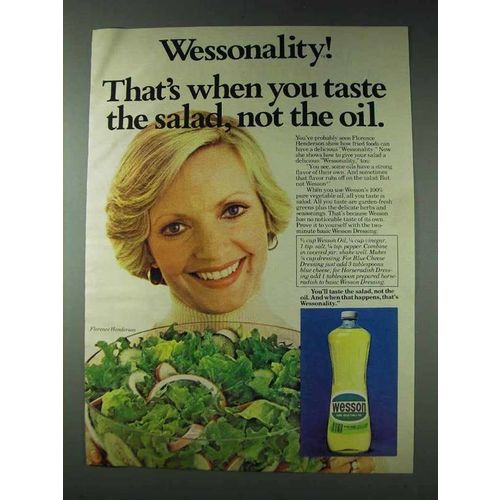 1978 Wesson Oil Ad - Florence Henderson - Wessonality