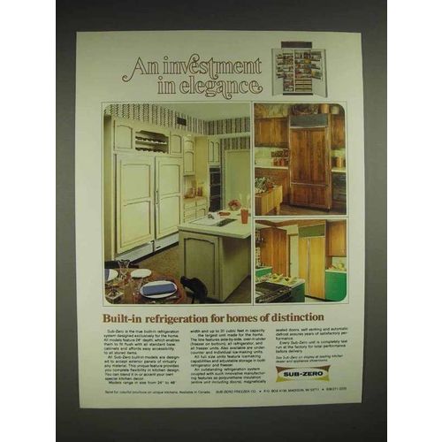 1982 Sub-Zero Built-in Refrigerator Ad - An Investment
