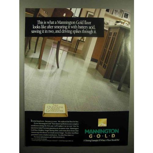 1992 Mannington Gold Floor Ad - Smearing With Acid