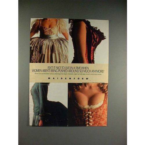 1992 Maidenform Lingerie Ad - Women Aren't Pushed