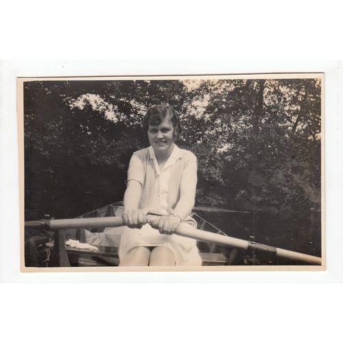 Lady in a Rowing Boat Postcard AG213