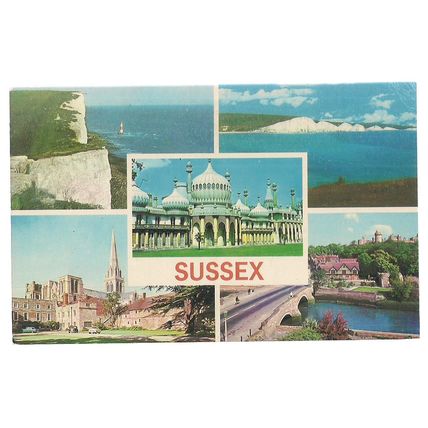 multiview, SUSSEX county, unused vintage postcard by Photo Greetings =