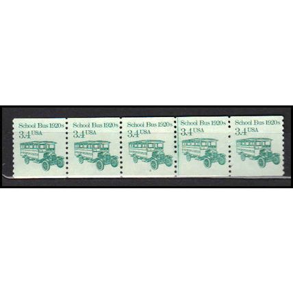 2123 3.4c School Bus Fine MNH Dry Gum PNC 2/5 X0072