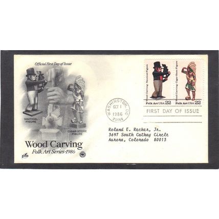 FDC Art Craft 2242-2243 22c Figurines (Cachet-Typed/A) CV41917