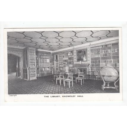 The Library Knowsley Hall Nr Liverpool Merseyside Postcard B