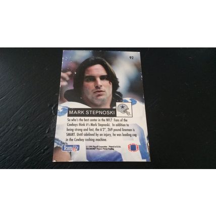 1994 Playoff Football Card # 092 Mark Stepnoski Very Good (3) Dallas Cowboys