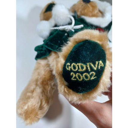 2002 10 inch jointed godiva christmas bear
