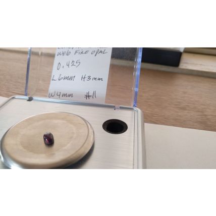 Natural Ethiopian Black welo fire opal oval gemstone for jewelry 0.425 CTW #11