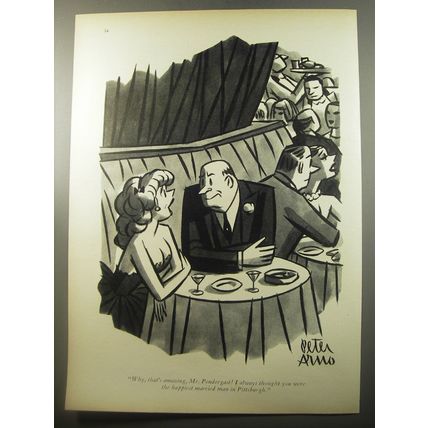 1950 Cartoon by Peter Arno - Why, that's amazing, Mr. Pendergast!