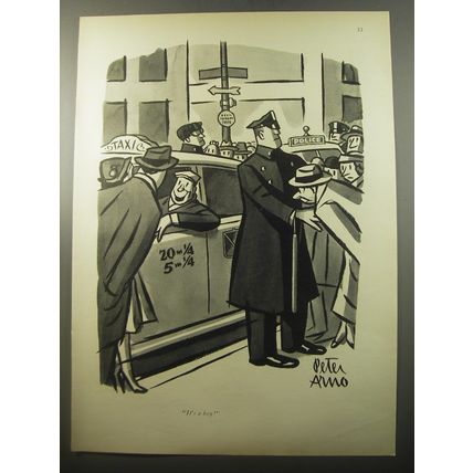 1950 Cartoon by Peter Arno - It's a boy!