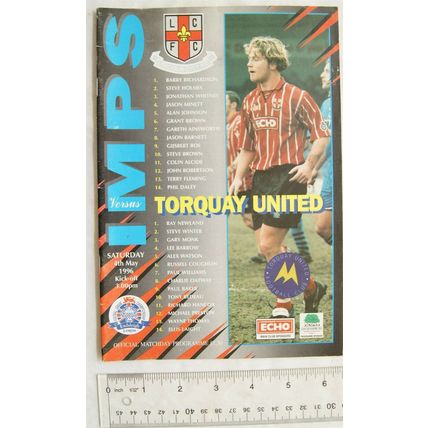 1996 programme Lincoln City v. Torquay United