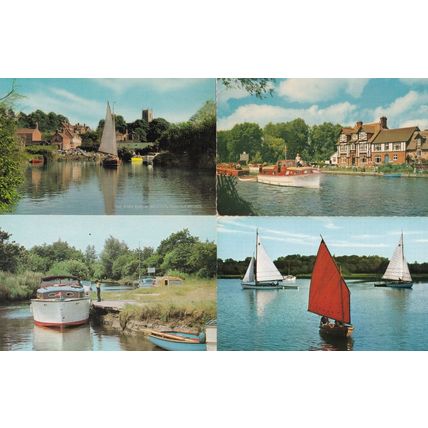 Sailing On The Norfolk Broads 4x 1970s Postcard s