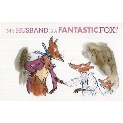 Roald Dahl Fantastic Mr Fox My Husband Illustration Postcard