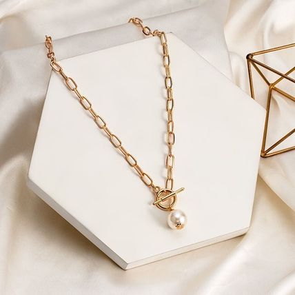 New Trendy Ladies Statement Bold Gold 2 Separate Chain Choker with Pendent