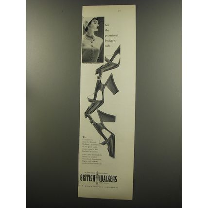 1953 British Walkers Shoes Advertisement - For the prominent broker's wife