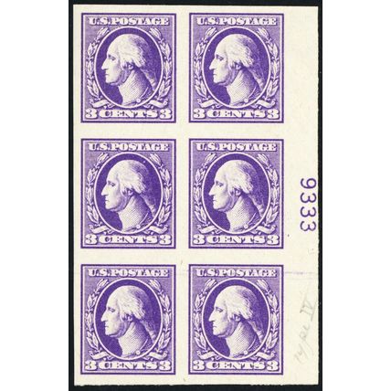 535, Mint VF NH 3¢ Plate Block of Six Stamps CV $130 * Stuart Katz