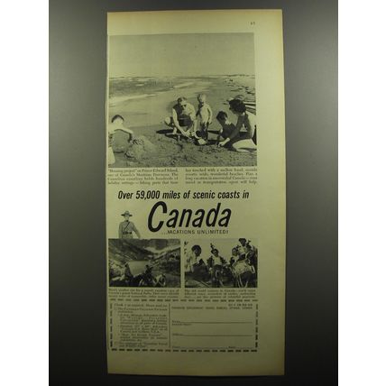 1956 Canada Tourism Ad - Over 59,000 miels of scenic coasts in Canada