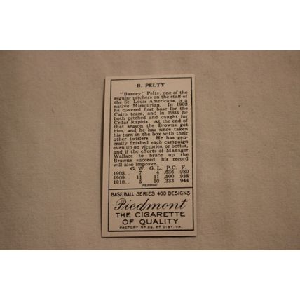 B. "Barney" Pelty Card Collectors 1911 T-205 Gold Border REPRINT