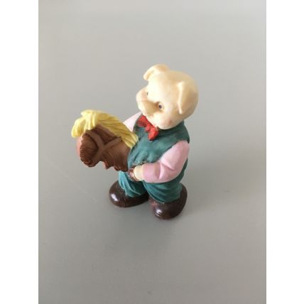 PIG WITH HOBBY HORSE MINIATURE FIGURE