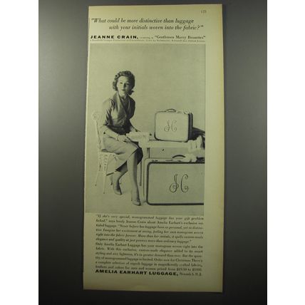 1955 Amelia Earhart Luggage Advertisement - Jeanne Crain