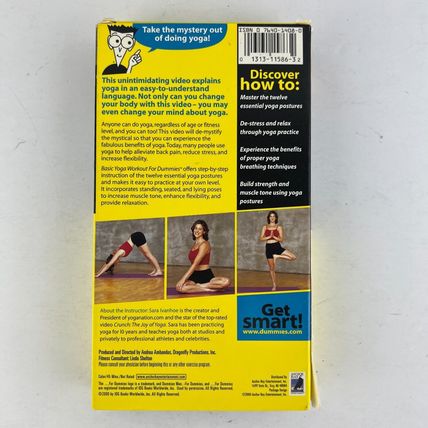 Basic Yoga Workout for Dummies VHS Video Tape Sara Ivanhoe