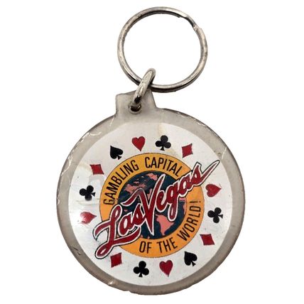 Las Vegas Gambling Capital Clear Acrylic Keychain Charm Fob Purse Bag Luggage