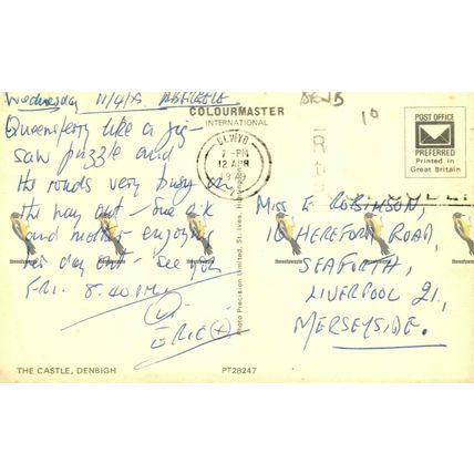 Castle, Denbigh, PT28247 Colourmaster Postcard, 1970s