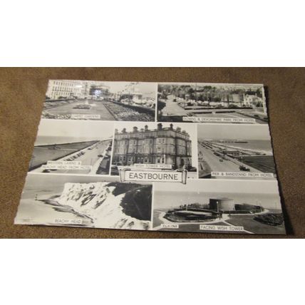 1960s Real Photo Postcard - Eastbourne Scenes Sussex - Red Cross stamp
