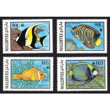Maldives WWF Fish 4v 1986 MNH SG#1183=1187 MI#1198-1201 Sc#1185-1187+ 89