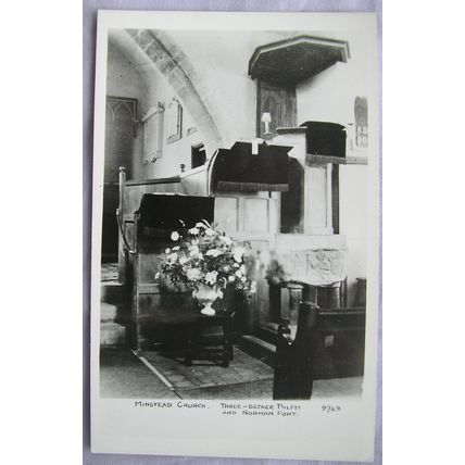 old postcard Minstead Church