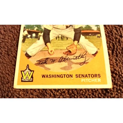 Topps 1959 Ted Abernathy # 169 Washington Senitors Pitcher 3.5 VG+ Condition