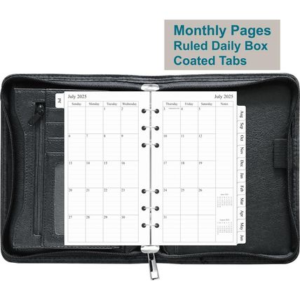 Fan&Ran 2025-2026 Zippered Planner Organizer, Weekly and Monthly Refills with Si